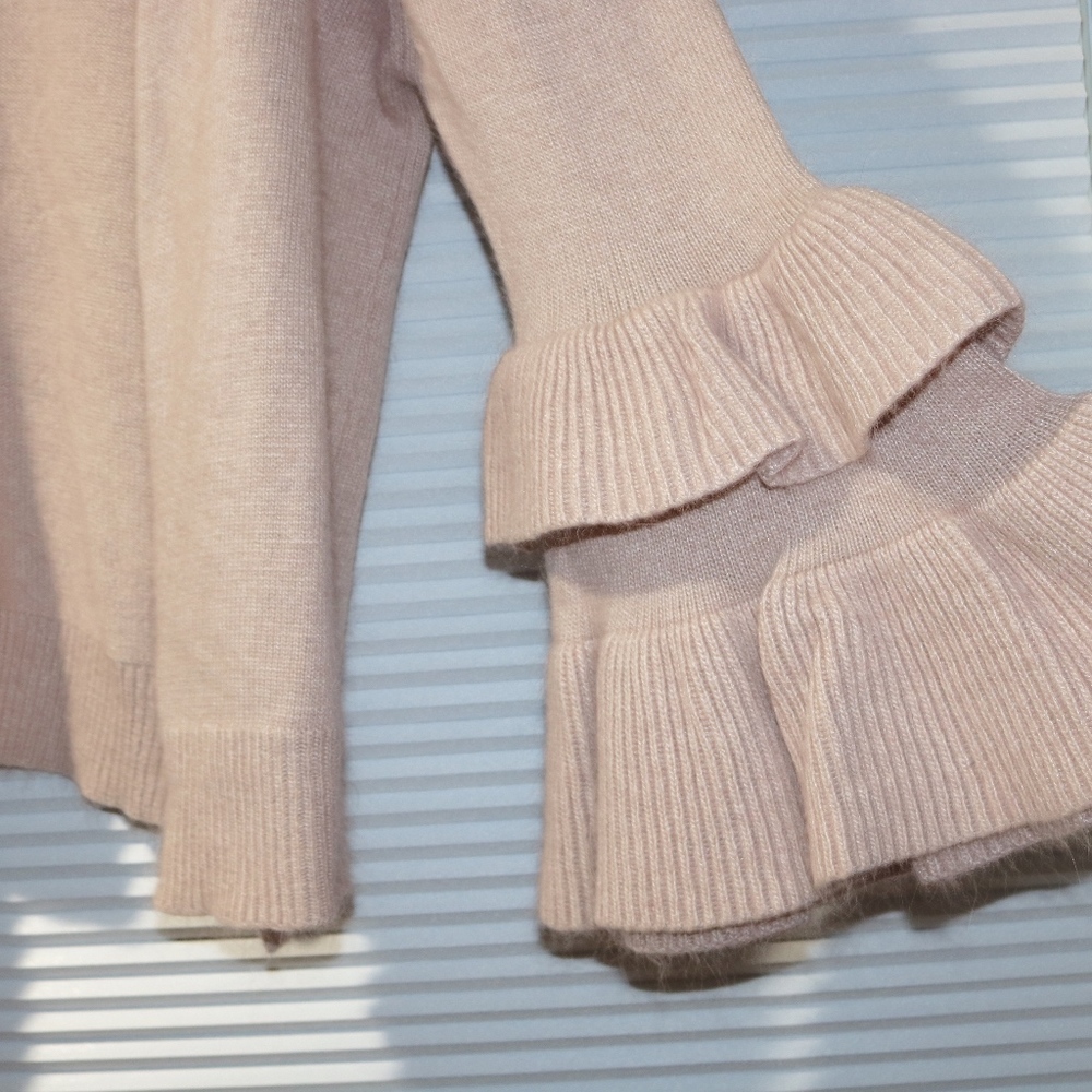 Anthro POL ruffled bell sleeve rabbit/wool sweater - Picture 8 of 8